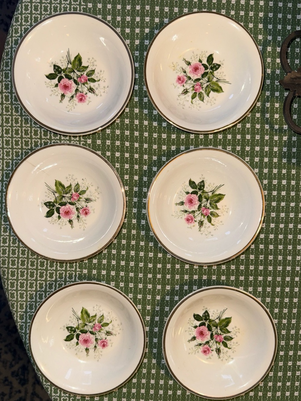 Set of 6 Vintage Sabin China Cathy Rose Berry Dessert Bowls